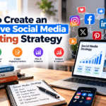 How to create an effective social media marketing strategy with goal setting, audience targeting, content planning, scheduling, and performance analysis.